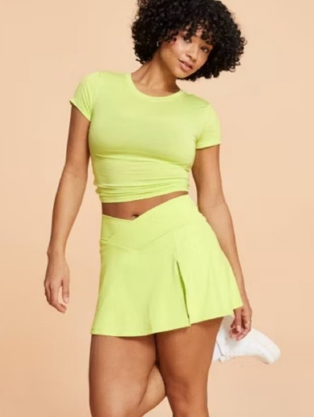 Neon Lime Crop Skort